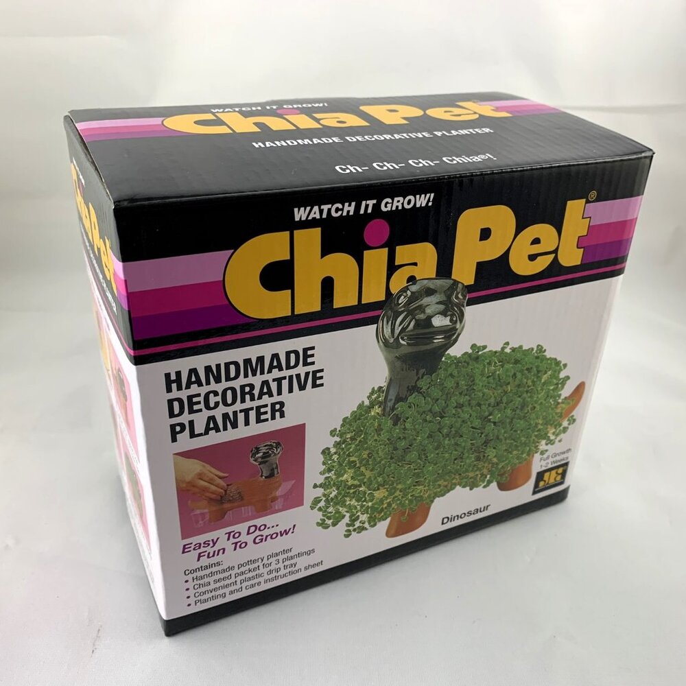 Chia Pet Dinosaur, Rare 2008, Handmade Decorative Planter Kit